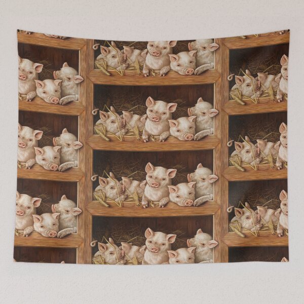 Item preview, Cute piglets in a sty designed and sold by Vintage Designs +.