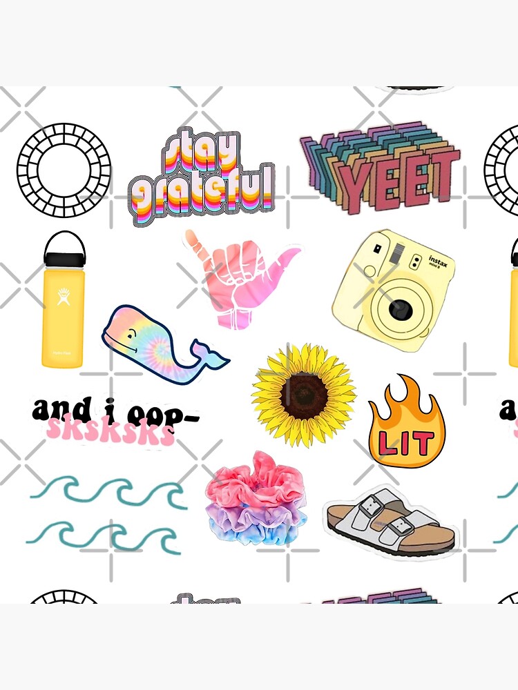 "VSCO girls starter pack 3" Throw Pillow for Sale by Heartistlove