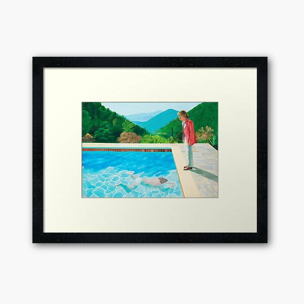 pool with two figures Framed Art Print