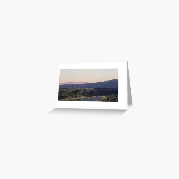 Setting Moon Behind Mauna Loa Greeting Card