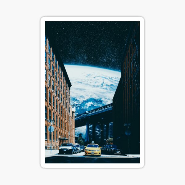 Taxi Drive To Space Sticker