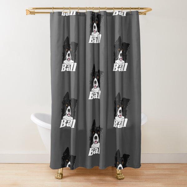 Border Collie Ball Shower Curtain