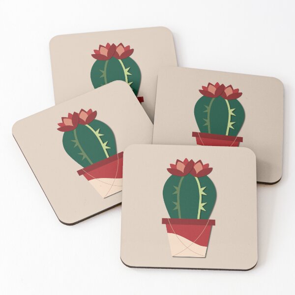 Item preview, Cactus with red flowers (beige) designed and sold by Yellow-Studio.
