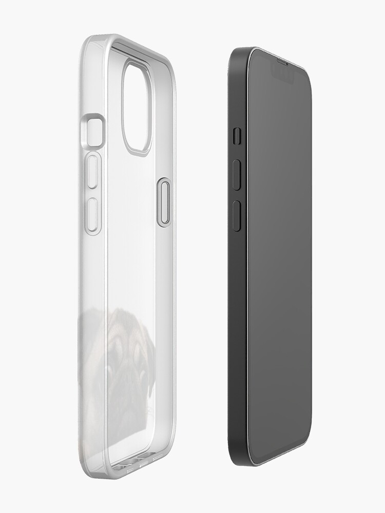 Alternate view of Worried Pug iPhone Case