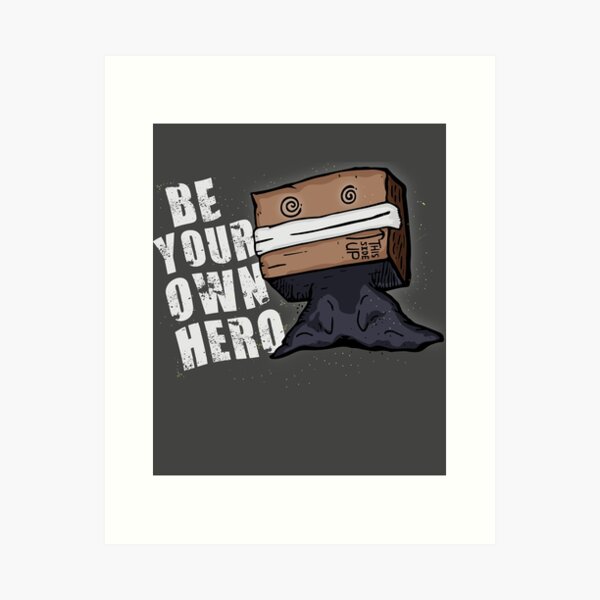 Item preview, Be Your Own Hero Motivational Boxhead Illustration Shirt designed and sold by beamaysing.