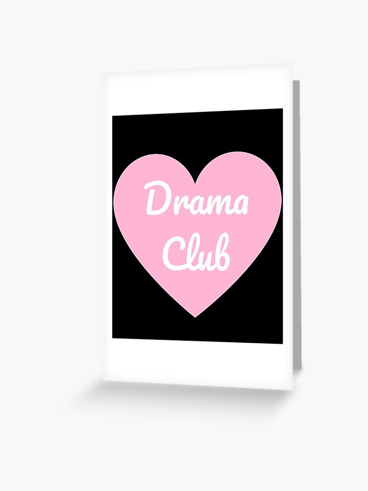 Drama Club (White Cursive on Pink Heart)