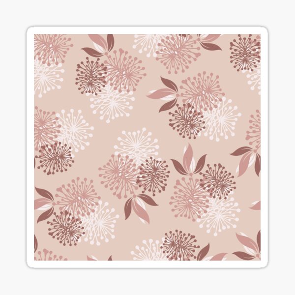 Seeds And Leaves Pink Blush Sticker For Sale By Nadineleemeijer