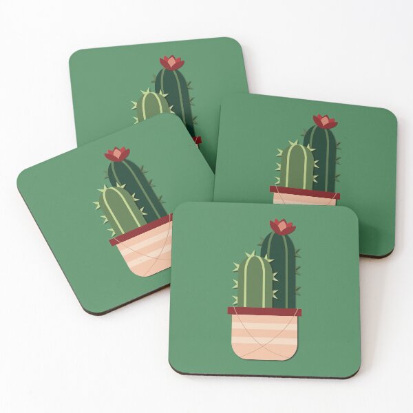 Item preview, Cacti and a red flower (green) designed and sold by Yellow-Studio.