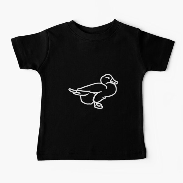 T Shirt Bebe Duck Swimming Woodblock Blanc Par Pennyandhorse Redbubble