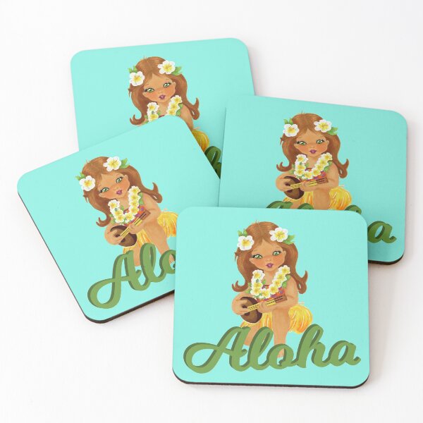 Item preview, Vintage Aloha Hula Girl designed and sold by ComicKitsch.
