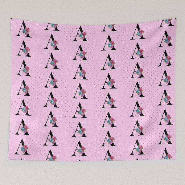 Item preview, MONOGRAMA FLORAL LETRA A EN PUNTO DE POLKA ROSADO designed and sold by angcreations.