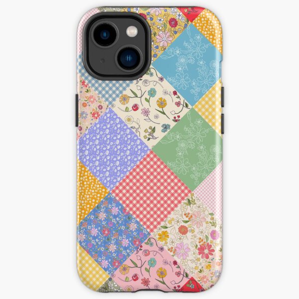 Happy cottage patchwork diamonds by Tea with Xanthe iPhone Tough Case