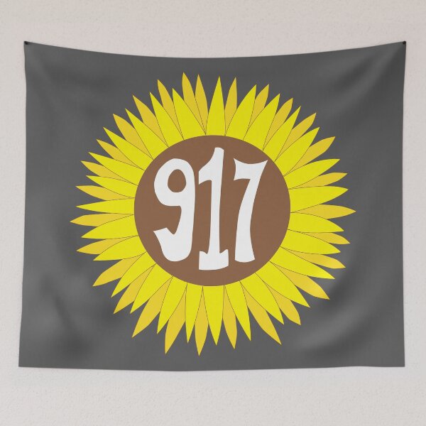 Item preview, Hand Drawn New York Sunflower 917 Area Code designed and sold by itsrturn.