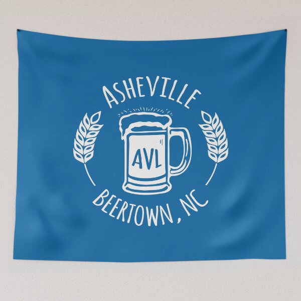 Item preview, Asheville Beertown, NC - White on Blue designed and sold by Serena's Asheville Merch.