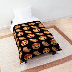 Love My Hot Dog Emoji JoyPixels Hotdog Cartoon Comforter
