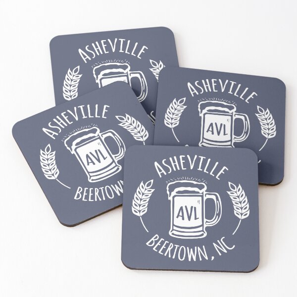 Item preview, Asheville Beertown, NC - White on Bluegrey designed and sold by Serena's Asheville Merch.