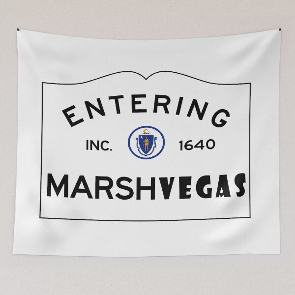 Item preview, Entering MarshVegas Road Sign - aka Marshfield, Massachusetts designed and sold by SouthShorePics.