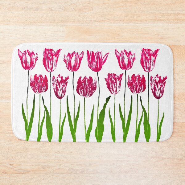 Item preview, Tulip Garden Print in Fuchsia Pink and Green  designed and sold by Marymarice.