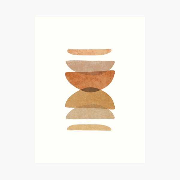 Warm abstract shapes Art Print
