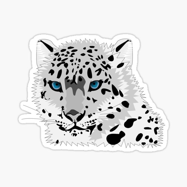 Blue Eyed Snow Leopard Sticker