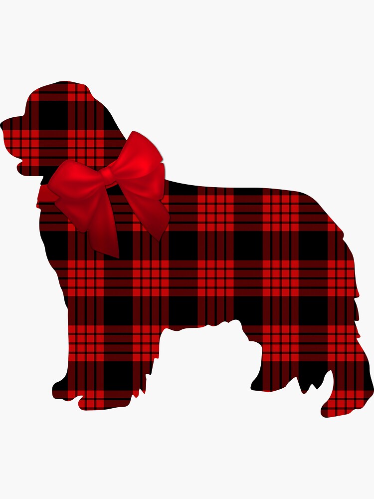 Red Plaid Newfie with Bow by itsmechris