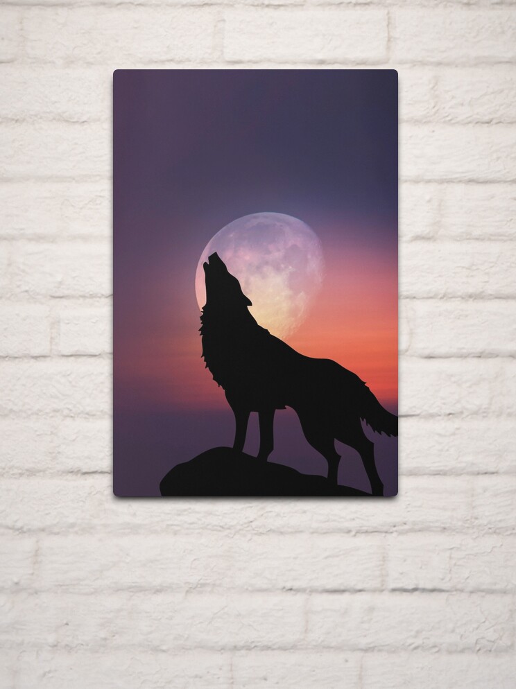 Wolf Howling at the Moon - Pin, Magnet or Badge Holder