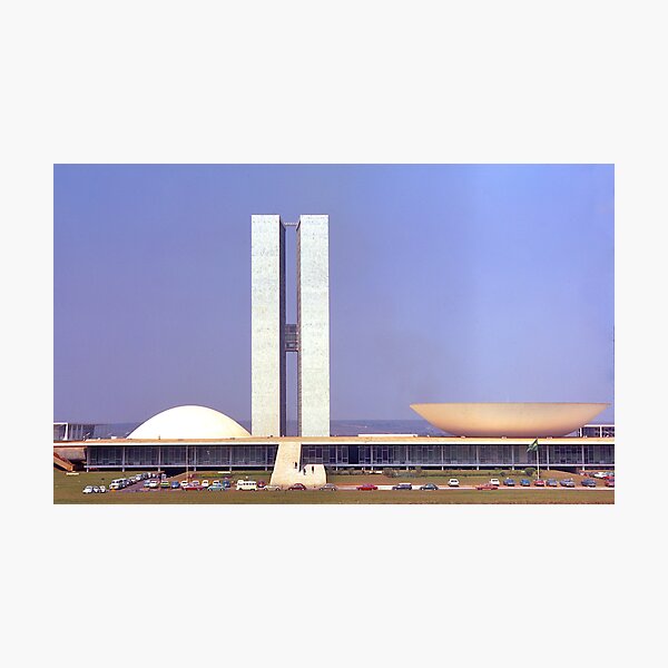 Parliament Buildings, Brasilia, Brazil, 1972. Photographic Print