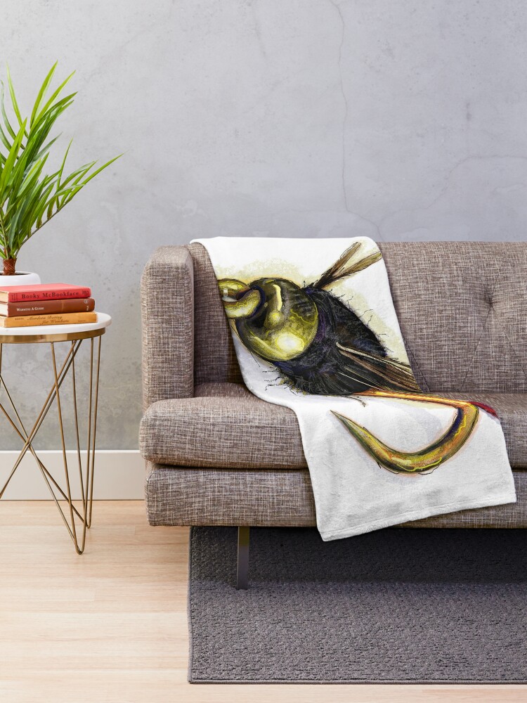 Brown Trout Fly Fishing Throw Blanket by letourneau41