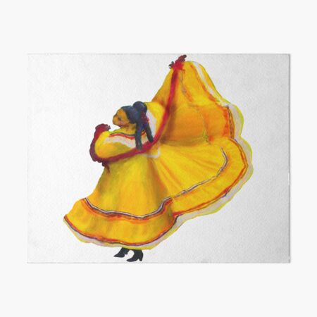 Baile Folklorico Vestido Amarillo Art Board Print