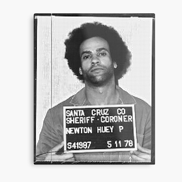 Huey Newton Mugshot halftone fan art by nicheprintsnyc. Metal Print