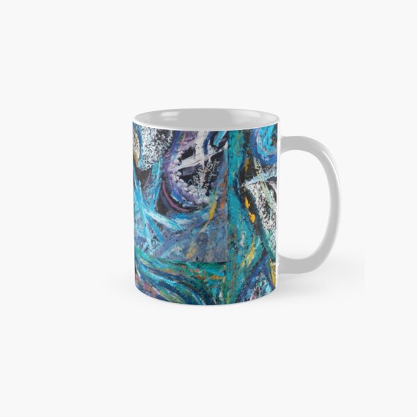 Blue Lily Abstract Art Classic Mug