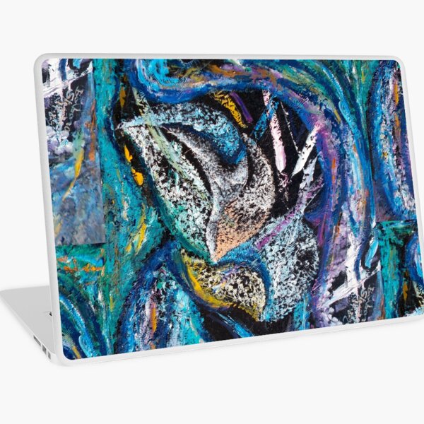 Blue Lily Abstract Art Laptop Skin