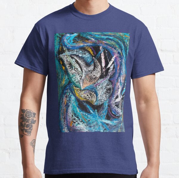 Blue Lily Abstract Art Classic T-Shirt