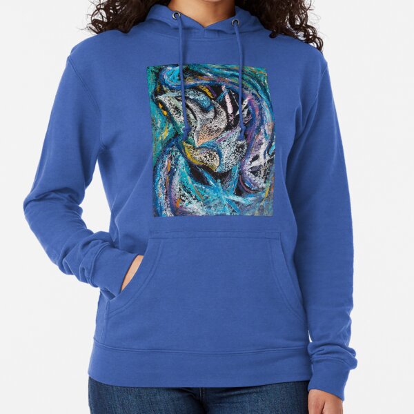 Blue Lily Abstract Art Lightweight Hoodie