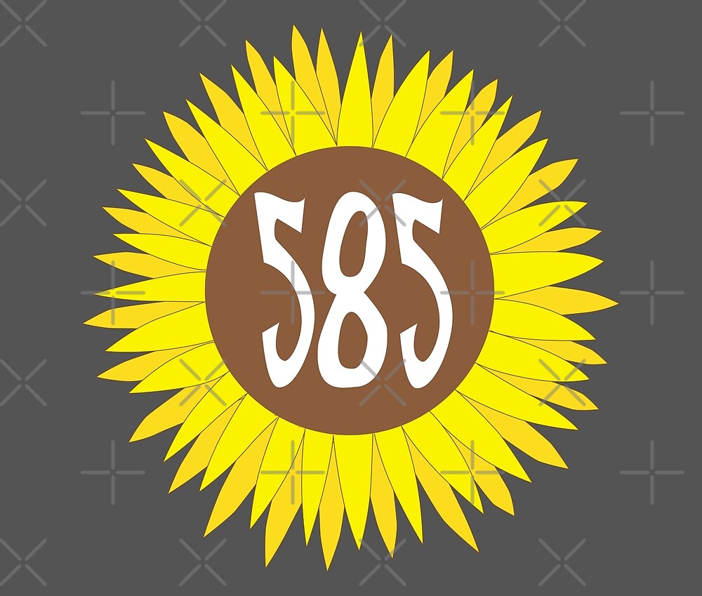 "Hand Drawn New York Sunflower 585 Area Code" by itsrturn | Redbubble