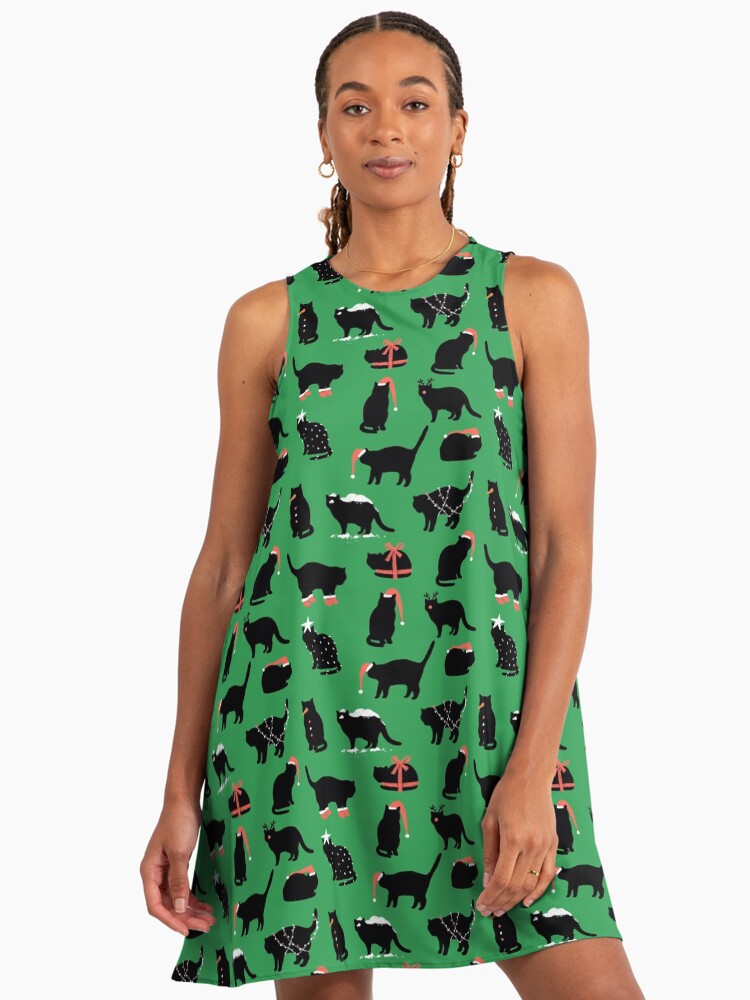 Christmas black cats." A-Line Dress for Sale by kostolom3000 | Redbubble