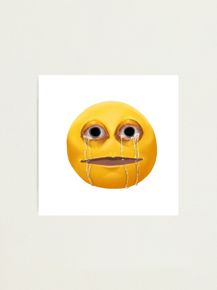 Cursed Stressed Emoji Photographic Print for Sale by LLFits