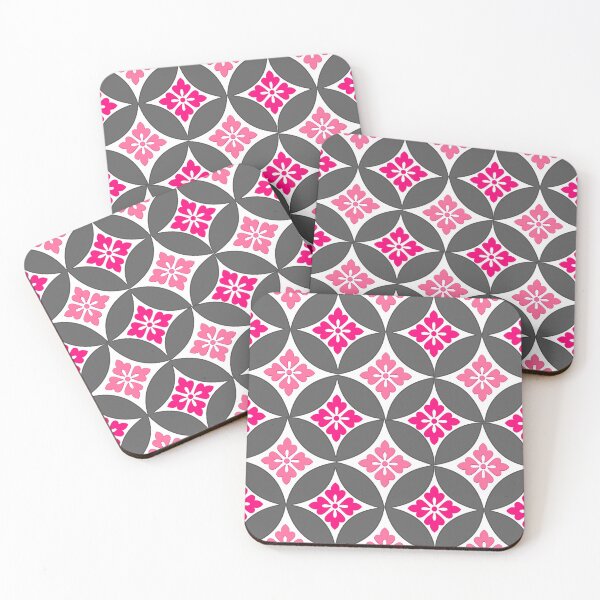 Item preview, Shippo with Flower Motif, Pink and Silver Gray  designed and sold by Marymarice.