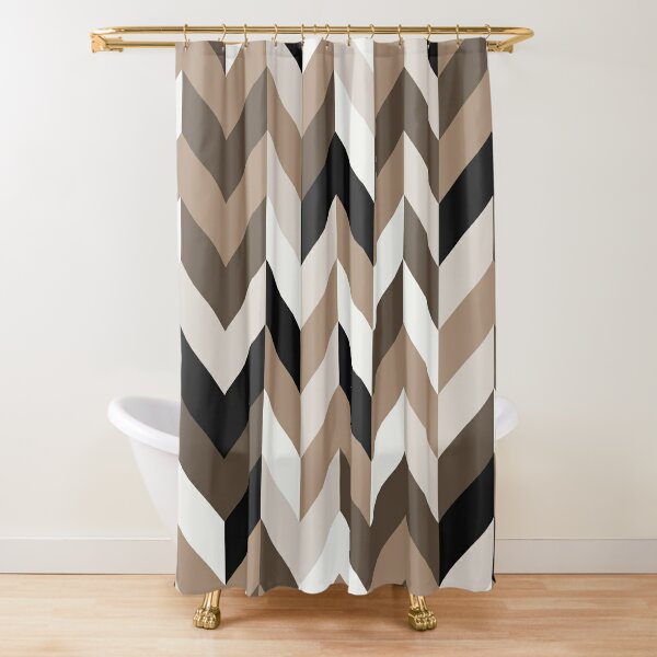 brown chevron shower curtain