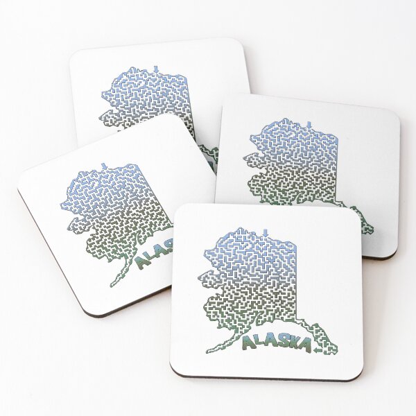 Item preview, Alaska State Outline Mountain Themed Maze & Labyrinth designed and sold by gorff.