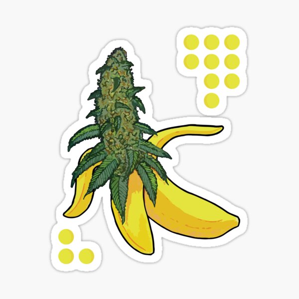 "Banana Kush" Sticker for Sale by JoleasArt Redbubble