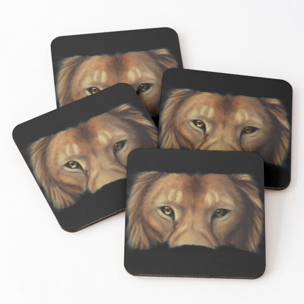 Item preview, African lion head closeup mugshot designed and sold by TessaGeniets.