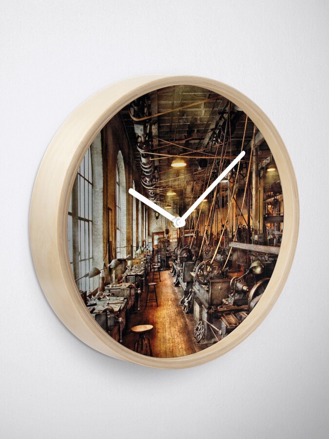 Alternate view of Machinist - Machine Shop Circa 1900's Clock
