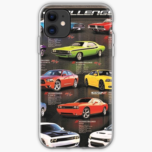 Charger Challenger MOPAR Automotive Evolution History Poster iPhone Soft Case