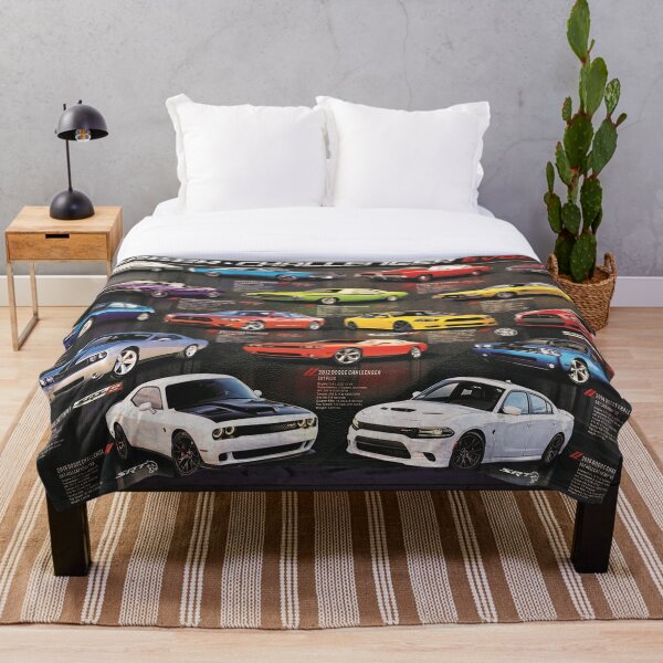 Charger Challenger MOPAR Automotive Evolution History Poster Throw Blanket