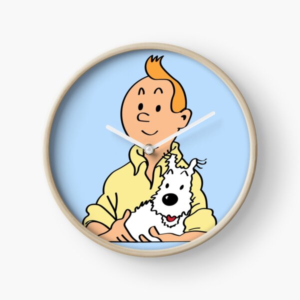 Tin tin and Snowy cartoon Clock