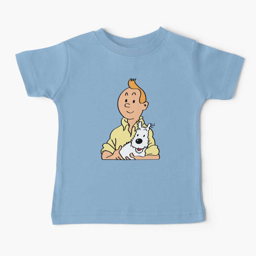 Tintin and snowy by genus rattu Print T-shirt Kids Childs Graphic Tee Shirt Tops 