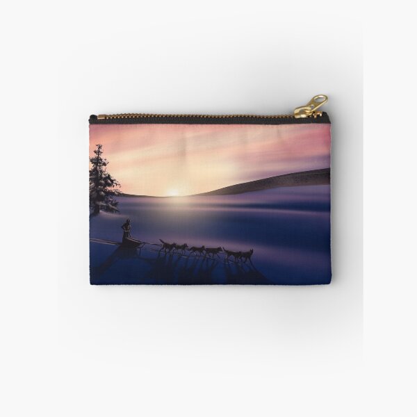 Item preview, Husky sledding during sunrise designed and sold by TessaGeniets.