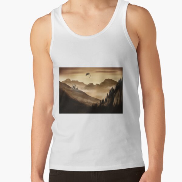 Dragon's castle morning scene Tank Top