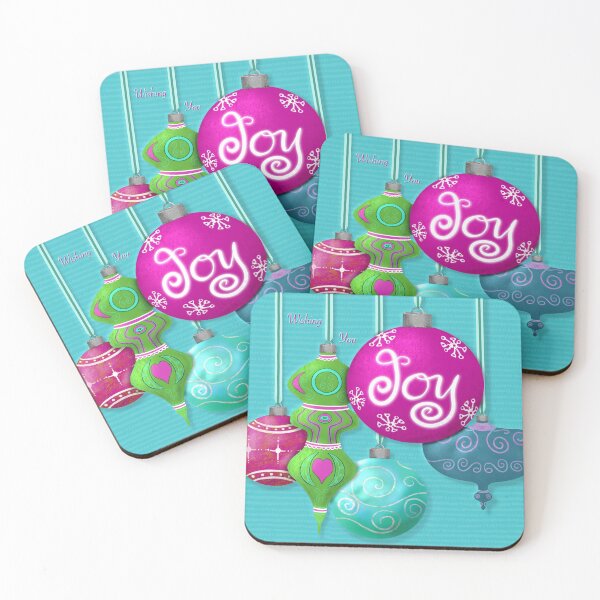 Item preview, Wishing You Joy Brightly Colored Ornaments Greeting Card Teal designed and sold by Sheri42.